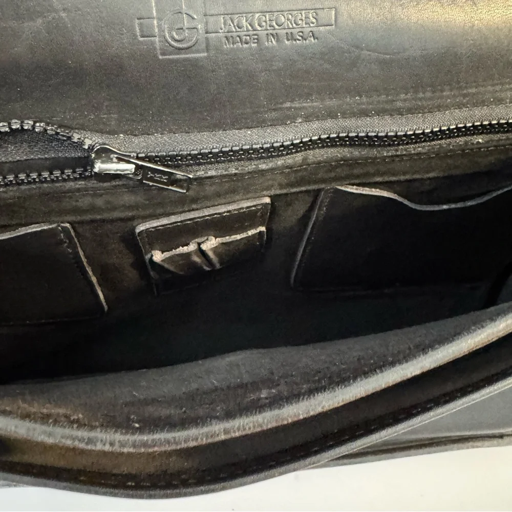 Classic Black Leather Laptop Satchel - Women's Laptop Bag